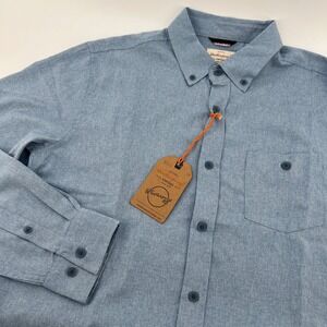 Weatherproof Vintage Mens Performance Button Down Shirt Blue M NEW